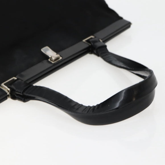 PRADA Tote Bag Nylon Black Silver Auth 143273