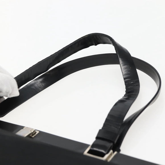 PRADA Tote Bag Nylon Black Silver Auth 143273