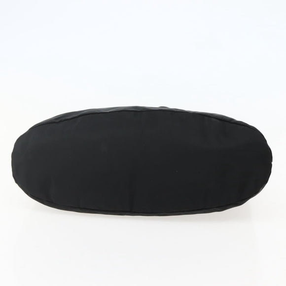 PRADA Tote Bag Nylon Black Silver Auth 143273