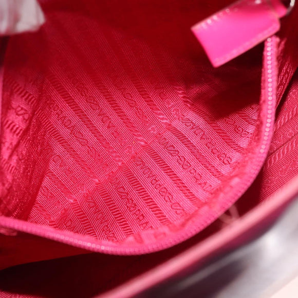 PRADA Shoulder Bag Leather Pink Clear Auth 143274