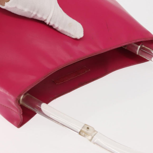 PRADA Shoulder Bag Leather Pink Clear Auth 143274