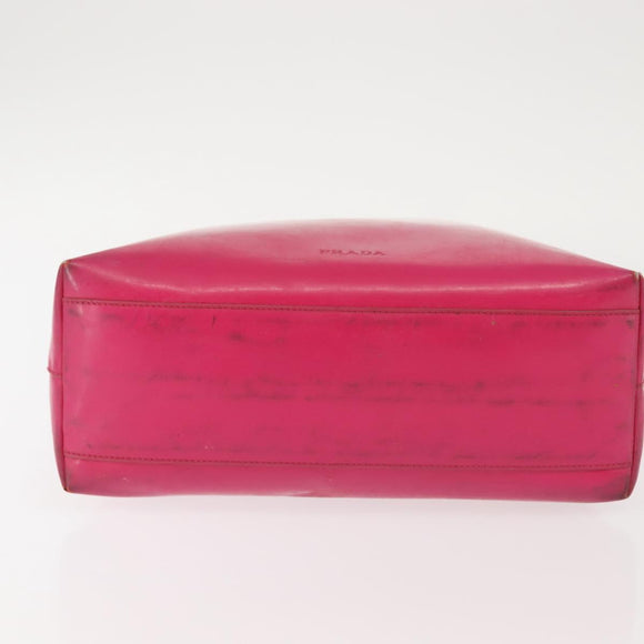 PRADA Shoulder Bag Leather Pink Clear Auth 143274
