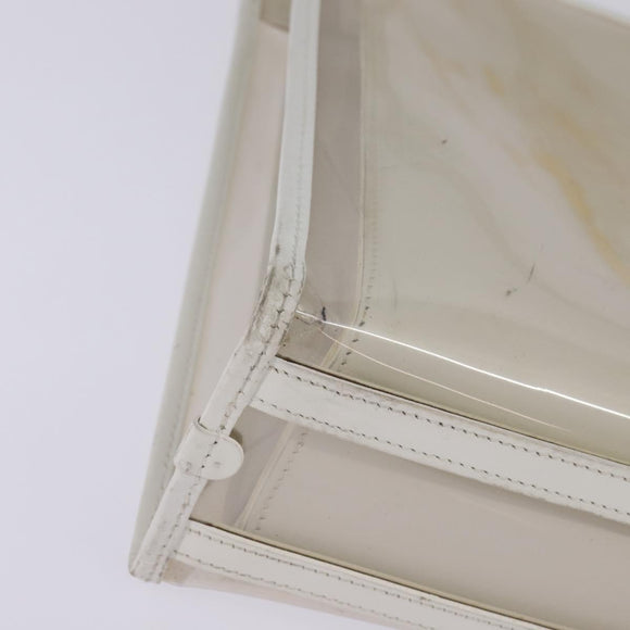 GUCCI Tote Bag Vinyl Clear Silver 001 2122 1773 Auth 143275