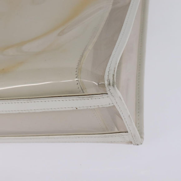 GUCCI Tote Bag Vinyl Clear Silver 001 2122 1773 Auth 143275