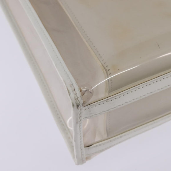 GUCCI Tote Bag Vinyl Clear Silver 001 2122 1773 Auth 143275