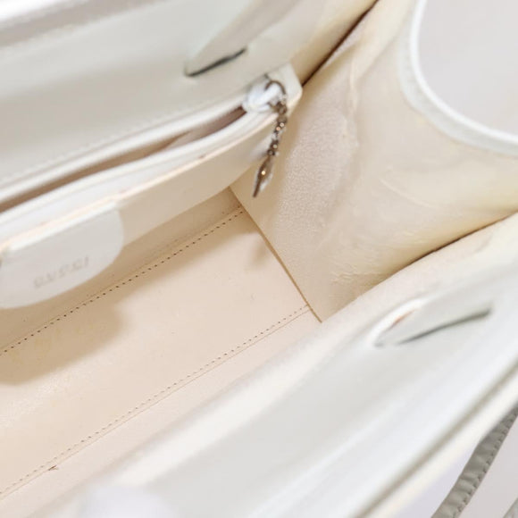 GUCCI Tote Bag Vinyl Clear Silver 001 2122 1773 Auth 143275