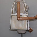 GUCCI Tote Bag Vinyl Clear Silver 001 2122 1773 Auth 143275-21