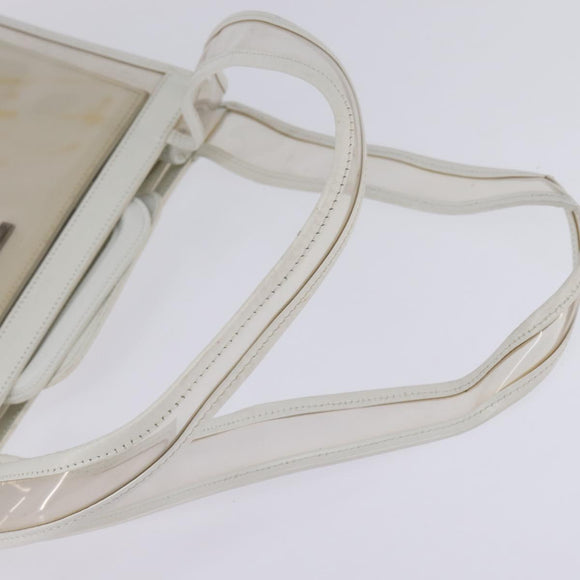 GUCCI Tote Bag Vinyl Clear Silver 001 2122 1773 Auth 143275