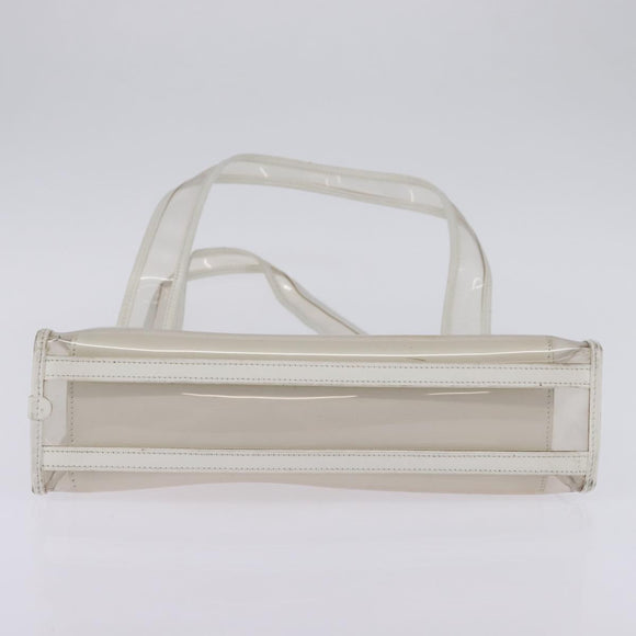 GUCCI Tote Bag Vinyl Clear Silver 001 2122 1773 Auth 143275
