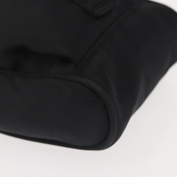 PRADA Shoulder Bag Nylon Black Silver Auth 143276