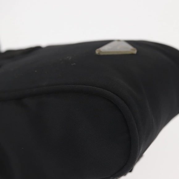 PRADA Shoulder Bag Nylon Black Silver Auth 143276