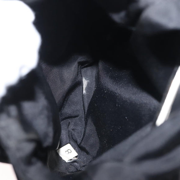 PRADA Shoulder Bag Nylon Black Silver Auth 143276