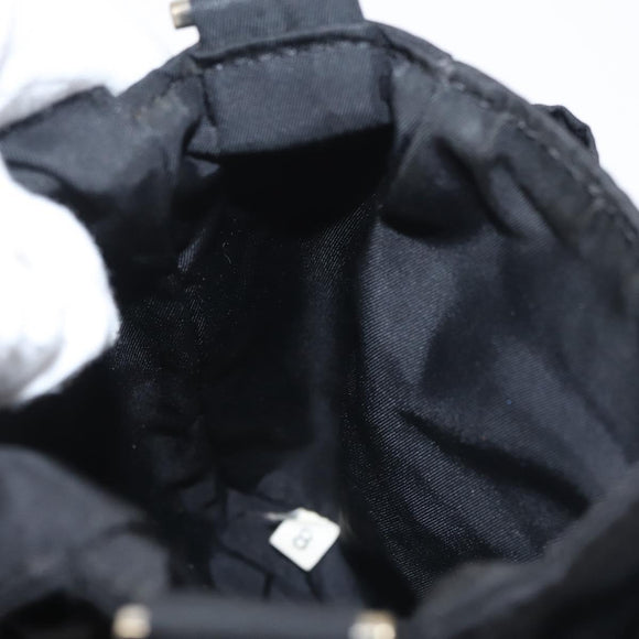 PRADA Shoulder Bag Nylon Black Silver Auth 143276