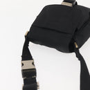 PRADA Shoulder Bag Nylon Black Silver Auth 143276-6