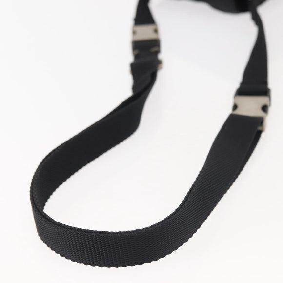 PRADA Shoulder Bag Nylon Black Silver Auth 143276