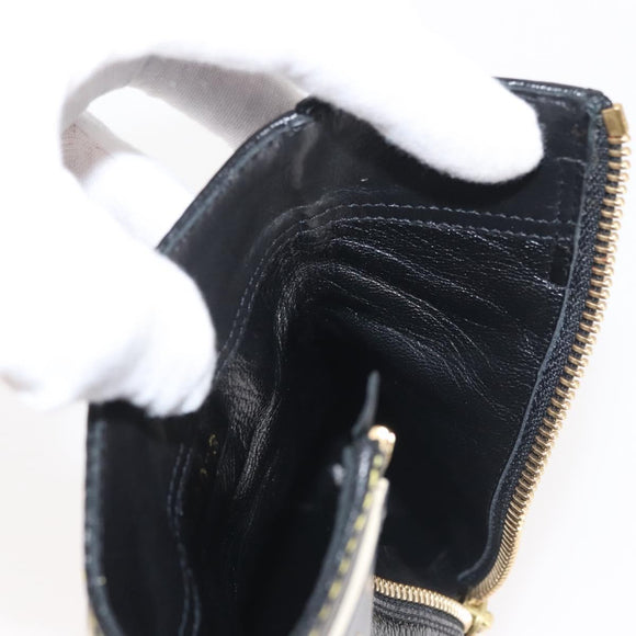 LOUIS VUITTON Short Boots Suhari Leather 34 1/2 Black Gold LV Auth 143282