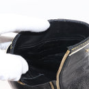 LOUIS VUITTON Short Boots Suhari Leather 34 1/2 Black Gold LV Auth 143282-37