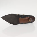 LOUIS VUITTON Short Boots Suhari Leather 34 1/2 Black Gold LV Auth 143282-7