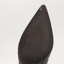 LOUIS VUITTON Short Boots Suhari Leather 34 1/2 Black Gold LV Auth 143282-8
