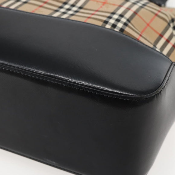 Burberrys Nova Check Tote Bag Canvas Beige Gold Auth 143284