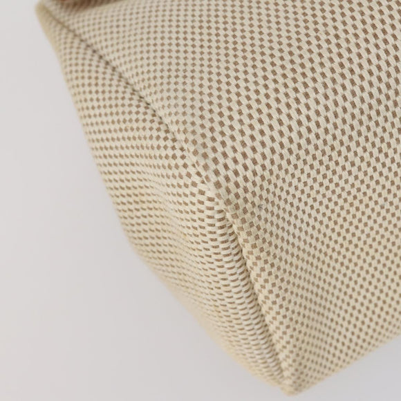 HERMES Her Bag Cabus GM Tote Bag Canvas Leather Beige Auth 143299