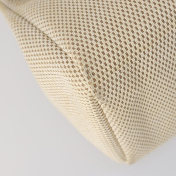 HERMES Her Bag Cabus GM Tote Bag Canvas Leather Beige Auth 143299