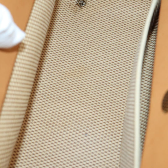 HERMES Her Bag Cabus GM Tote Bag Canvas Leather Beige Auth 143299