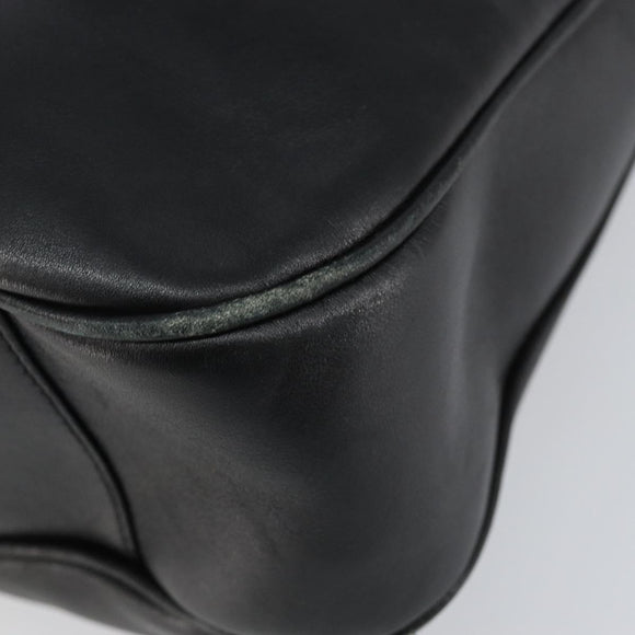 GUCCI Bamboo Hand Bag Leather Black Gold 001 1577 Auth 143300