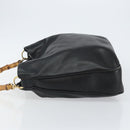 GUCCI Bamboo Hand Bag Leather Black Gold 001 1577 Auth 143300-5