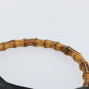GUCCI Bamboo Hand Bag Leather Black Gold 001 1577 Auth 143300-8