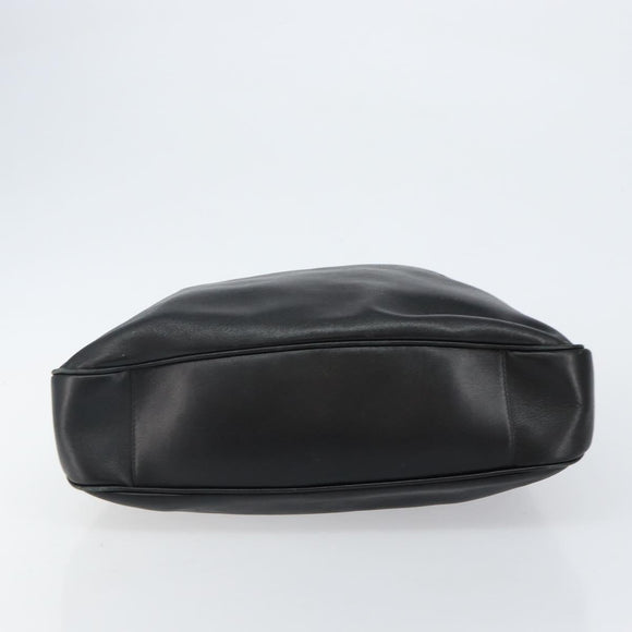 GUCCI Bamboo Hand Bag Leather Black Gold 001 1577 Auth 143300