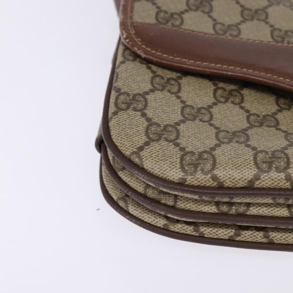 GUCCI GG Supreme Web Sherry Line Bag PVC Beige Gold 001 113 6862 Auth 143301