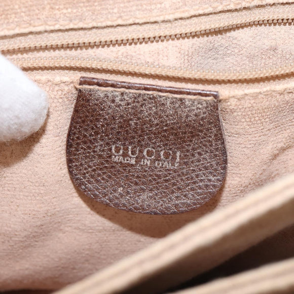 GUCCI GG Supreme Web Sherry Line Bag PVC Beige Gold 001 113 6862 Auth 143301