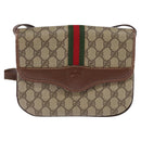 GUCCI GG Supreme Web Sherry Line Bag PVC Beige Gold 001 113 6862 Auth 143301-13