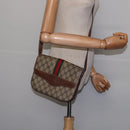 GUCCI GG Supreme Web Sherry Line Bag PVC Beige Gold 001 113 6862 Auth 143301-22