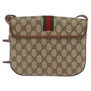 GUCCI GG Supreme Web Sherry Line Bag PVC Beige Gold 001 113 6862 Auth 143301-2