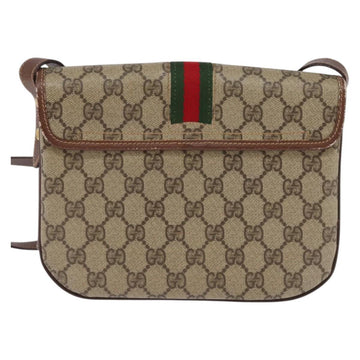 GUCCI GG Supreme Web Sherry Line Bag PVC Beige Gold 001 113 6862 Auth 143301 - 0