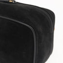 GUCCI Vanity Pouch Suede Black Gold 032 1705 0141 Auth 143303-14