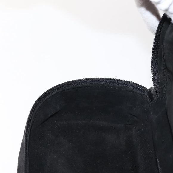 GUCCI Vanity Pouch Suede Black Gold 032 1705 0141 Auth 143303