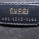 GUCCI Vanity Pouch Suede Black Gold 032 1705 0141 Auth 143303-12