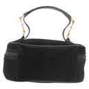 GUCCI Vanity Pouch Suede Black Gold 032 1705 0141 Auth 143303-2