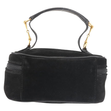 GUCCI Vanity Pouch Suede Black Gold 032 1705 0141 Auth 143303 - 0