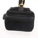 GUCCI Vanity Pouch Suede Black Gold 032 1705 0141 Auth 143303-3