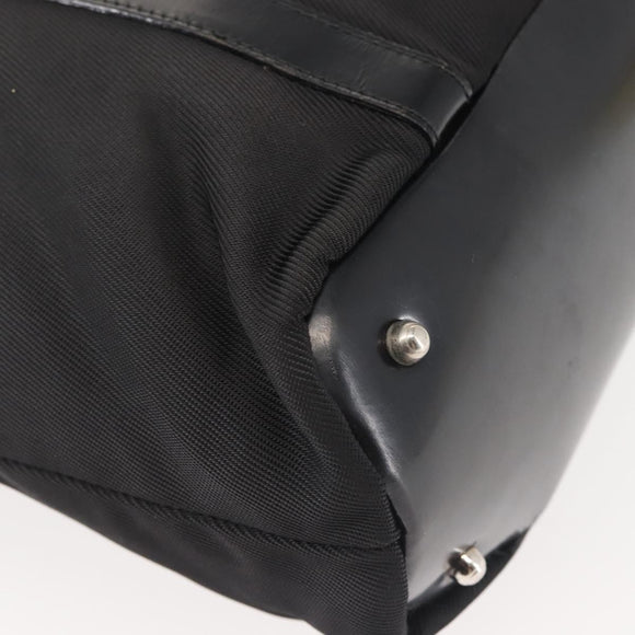 GUCCI Bamboo Hand Bag Nylon Black Silver 000 1998 0508 Auth 143305