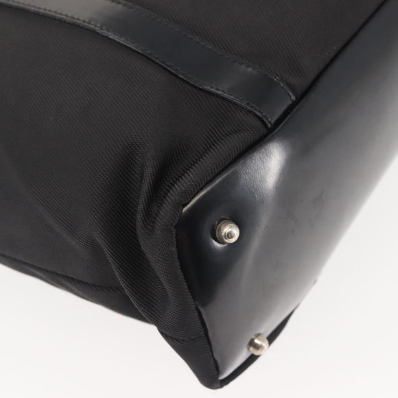 GUCCI Bamboo Hand Bag Nylon Black Silver 000 1998 0508 Auth 143305