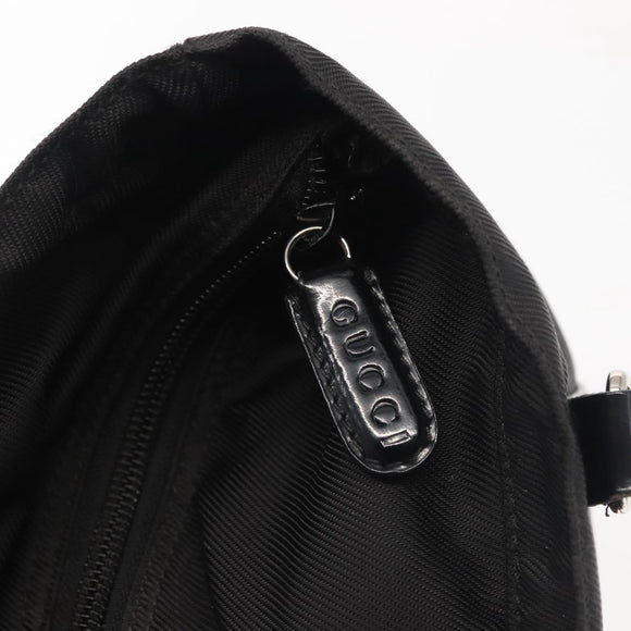 GUCCI Bamboo Hand Bag Nylon Black Silver 000 1998 0508 Auth 143305