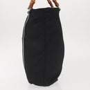 GUCCI Bamboo Hand Bag Nylon Black Silver 000 1998 0508 Auth 143305-3