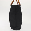 GUCCI Bamboo Hand Bag Nylon Black Silver 000 1998 0508 Auth 143305-4