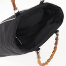 GUCCI Bamboo Hand Bag Nylon Black Silver 000 1998 0508 Auth 143305-6