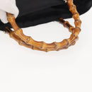 GUCCI Bamboo Hand Bag Nylon Black Silver 000 1998 0508 Auth 143305-7